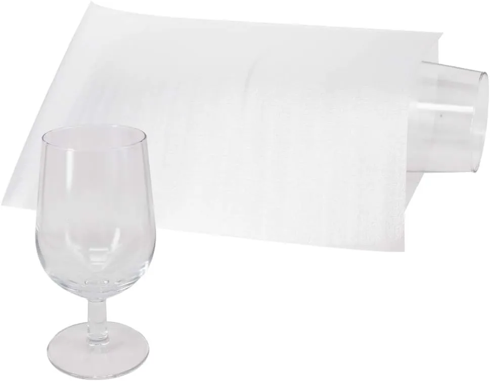 100 Pack 7.5”x 12" Foam Wrap Cushion Pouches (0.75mmThickness), Extra 5 Pack Fragile Stickers Labels(60 pcs) - Protect Dishes, Glasses, Porcelain & Fragile Items, for Moving, Packing
