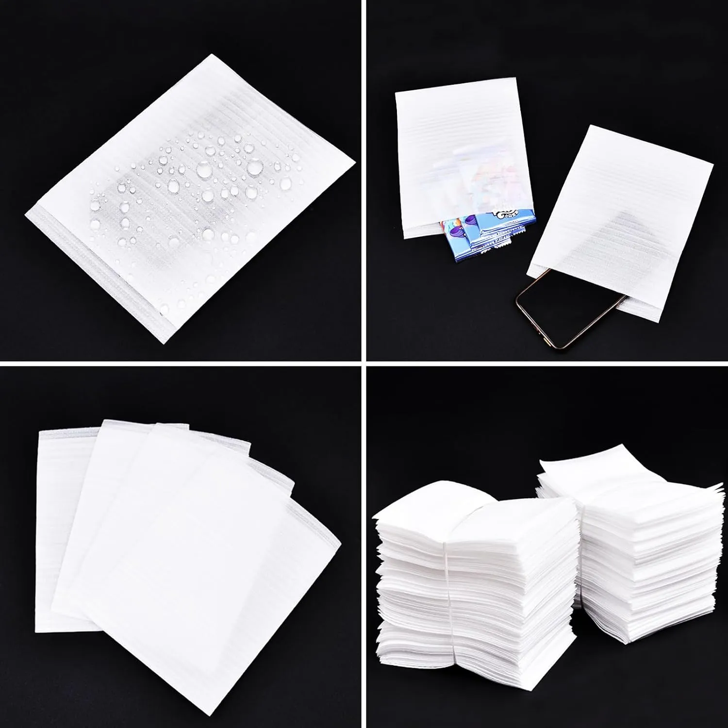100 Pieces Cushion Foam Pouches for Dishes Foam Packing Pouches Sleeves for Fragile Items, Dishes, Mug, Cup, Glasses, Packing Supplies for Moving, Transportation and Storage (8x8 inches)