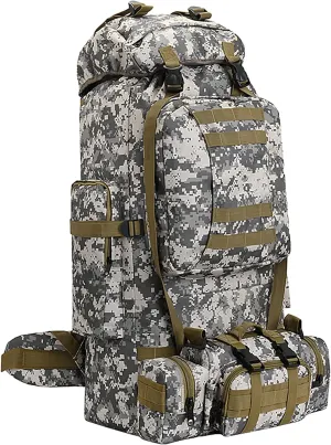 100L Camping Hiking Backpack,Molle military Tactical rucksack backpack,Waterproof Lightweight Hiking Backpack (CityCamo-C)