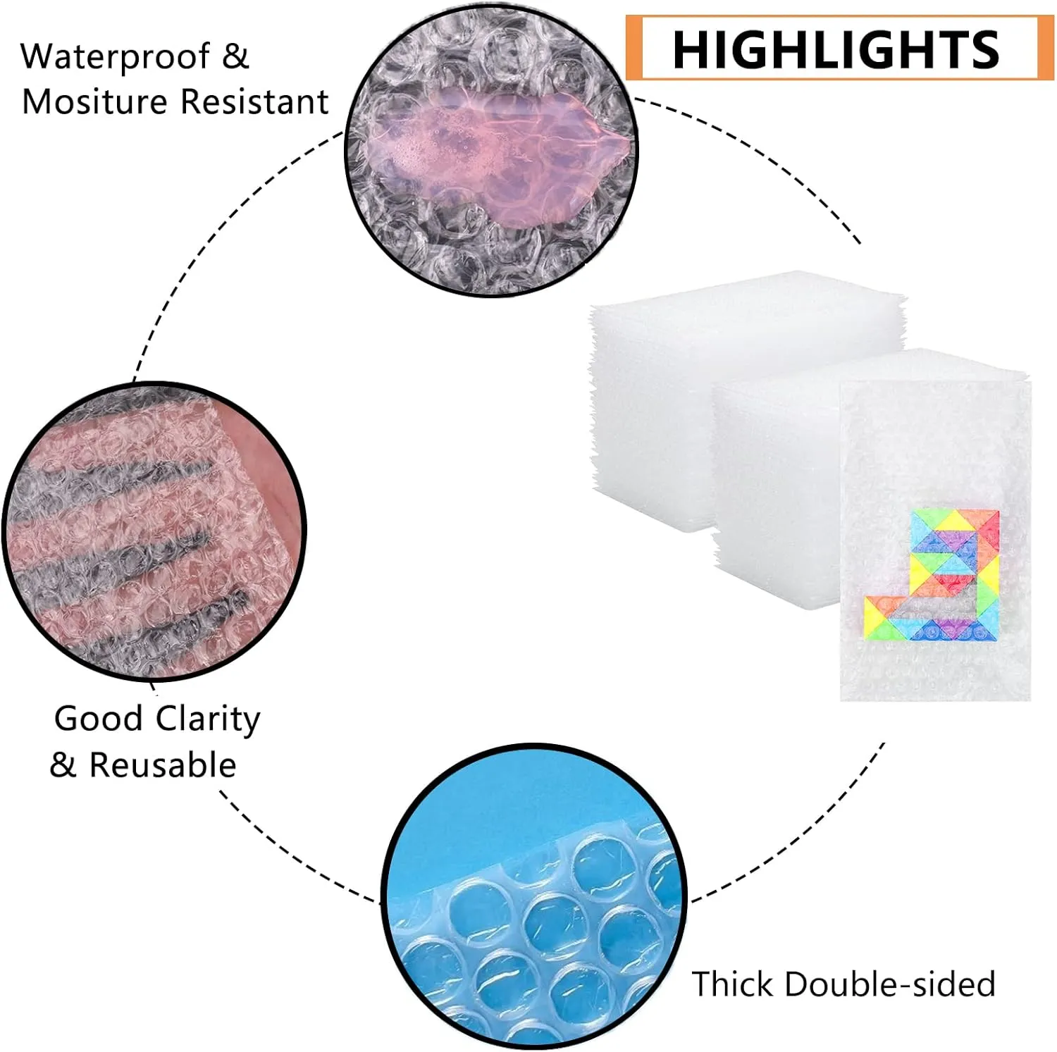 100Pcs Bubble Out Bags Pouches 6" x 10" Protective Bubble Pouches Bags for Shipping, Double Walled Bubble Cushioning Bags Thickening Shockproof Foam Bags for Packing, Moving, Shipping, and Storage