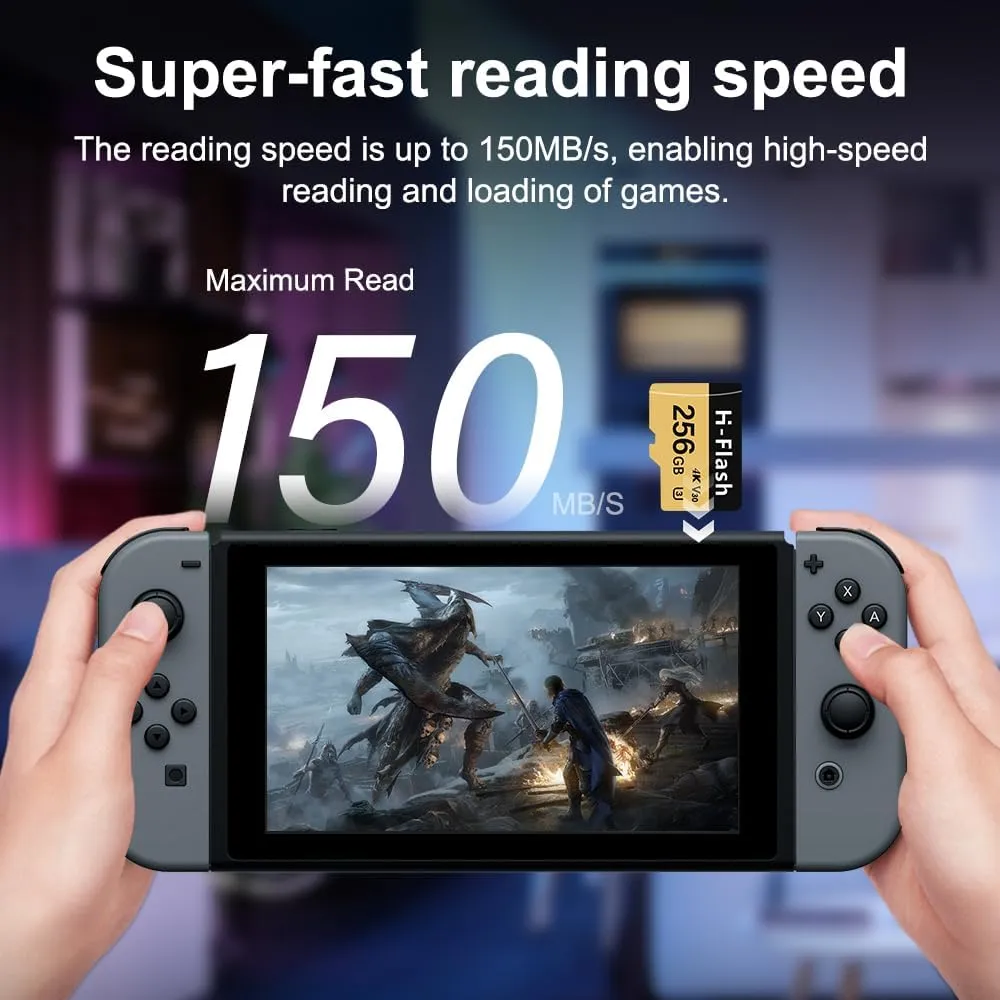 128GB SD Card 2 Pack Adapter, 256GB Memory Card High Speed Up to 150MB/s, A1 V30 U3 4K C10 for Tablet/Mobile Phone/Camera/Car Audio/Game Console