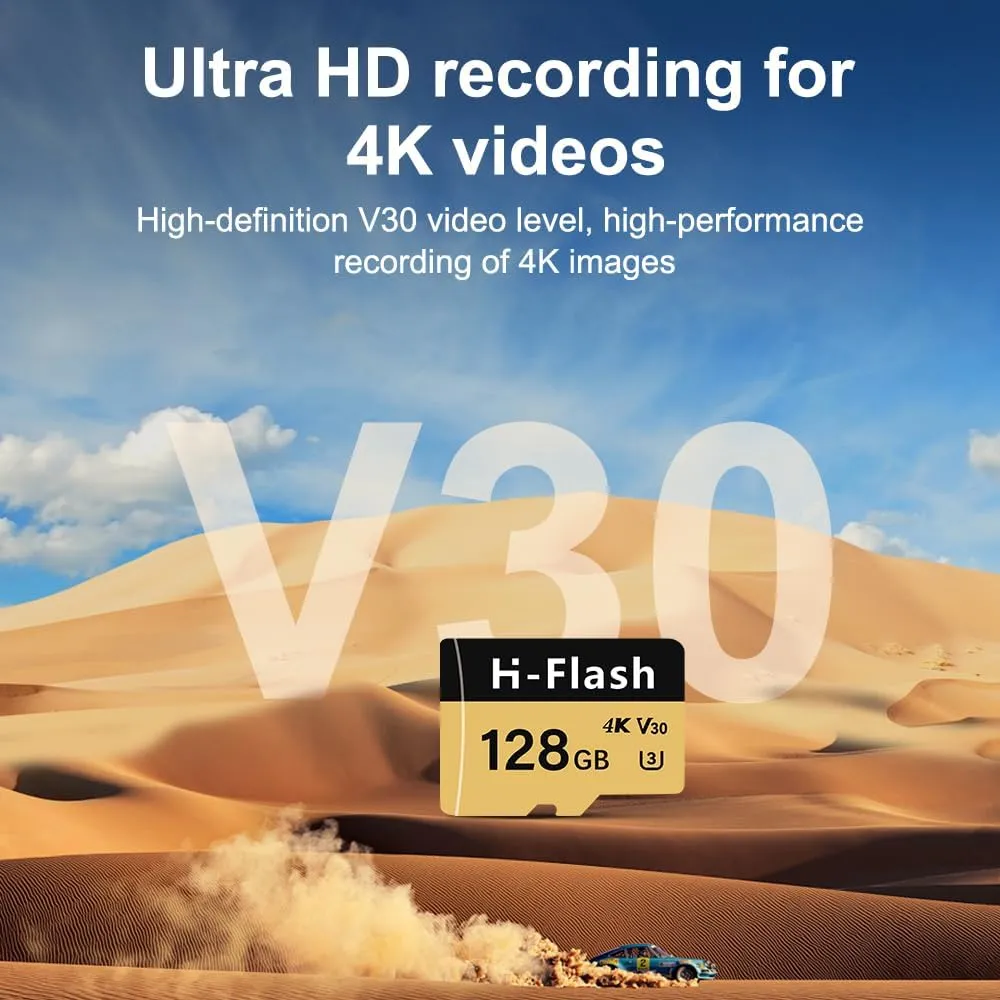 128GB SD Card 2 Pack Adapter, 256GB Memory Card High Speed Up to 150MB/s, A1 V30 U3 4K C10 for Tablet/Mobile Phone/Camera/Car Audio/Game Console