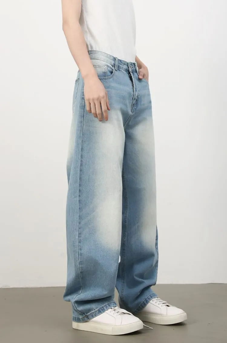 2025 Men's Wide Leg Baggy Jeans Y2K Vintage Barrel Denim Pants Loose Fit Long Skater Trousers Streetwear Y2k Clothes