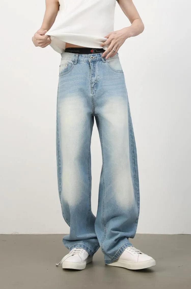 2025 Men's Wide Leg Baggy Jeans Y2K Vintage Barrel Denim Pants Loose Fit Long Skater Trousers Streetwear Y2k Clothes