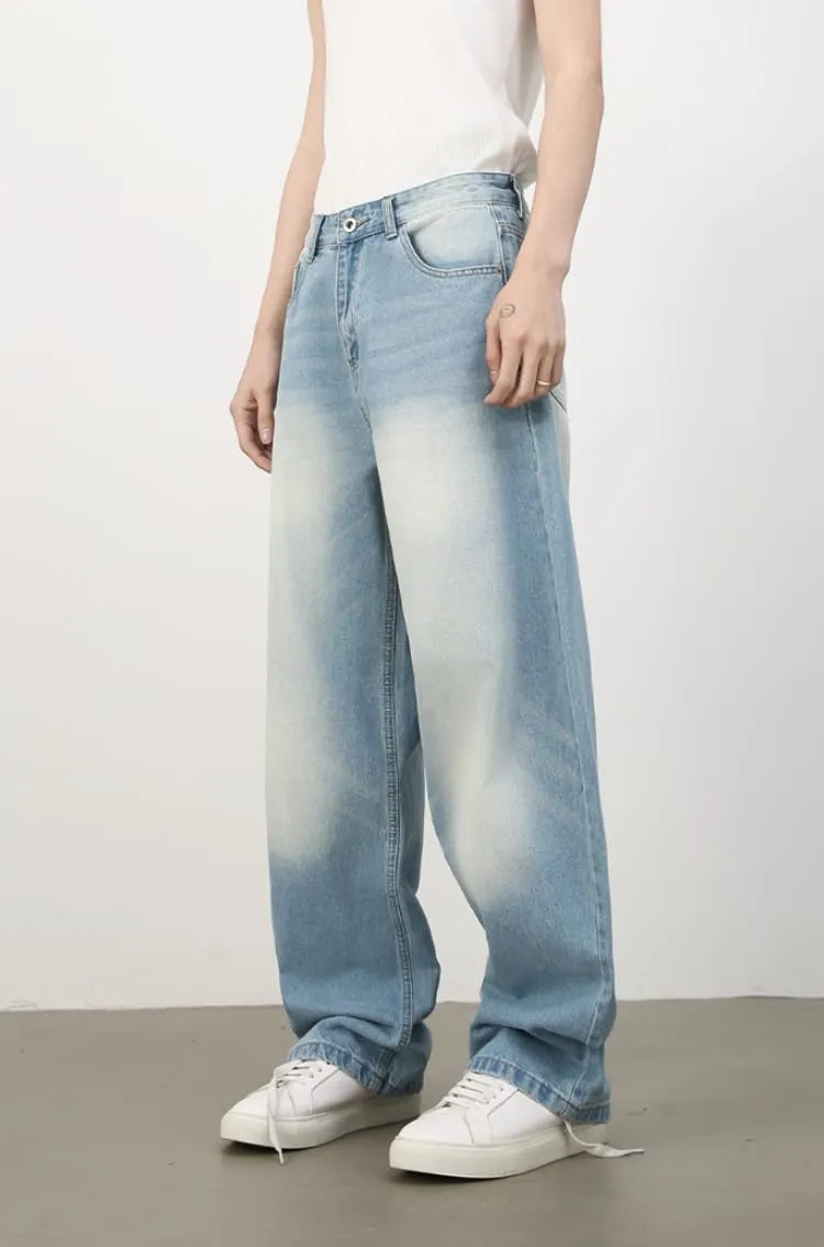 2025 Men's Wide Leg Baggy Jeans Y2K Vintage Barrel Denim Pants Loose Fit Long Skater Trousers Streetwear Y2k Clothes