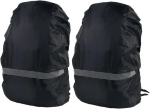 2pcs Outdoor Waterproof Cover Rucksack Rainproof Backpack Night Reflective Strip