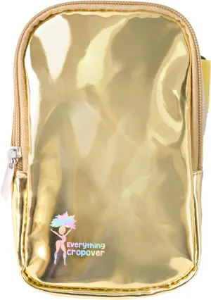 3-IN-1 Thigh Bag Fanny Pack Crossbody Bag | Carnival Leg Harness for Women | Glossy Waist Bag | Rave Leg Pack with Buckles | Gold
