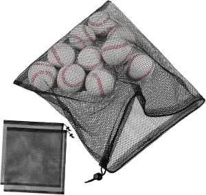 3-pc Set Ball Bags for Outdoor Mesh Bag for Garden Sports Equipment Drawstring Storage Pouches for Laundry Damp Gear