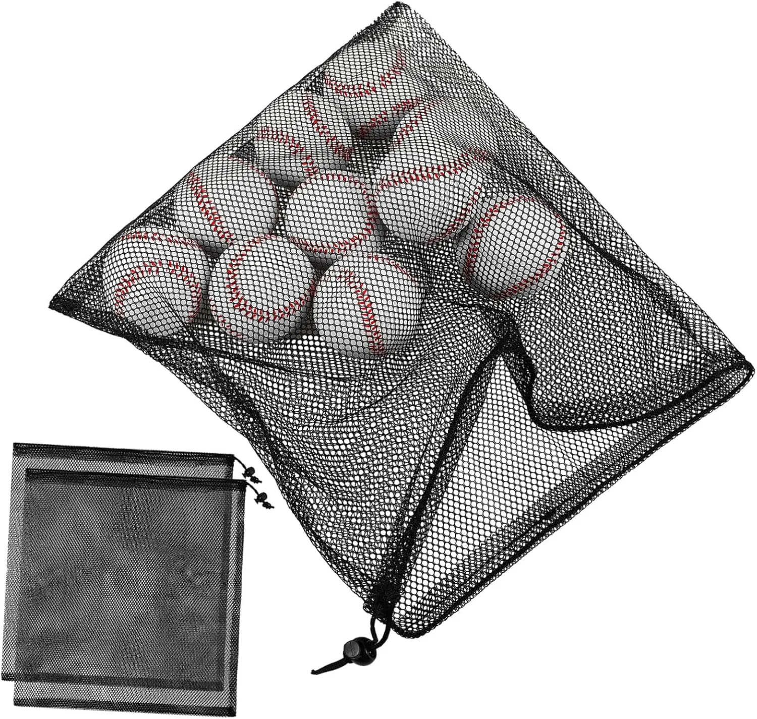 3-pc Set Ball Bags for Outdoor Mesh Bag for Garden Sports Equipment Drawstring Storage Pouches for Laundry Damp Gear