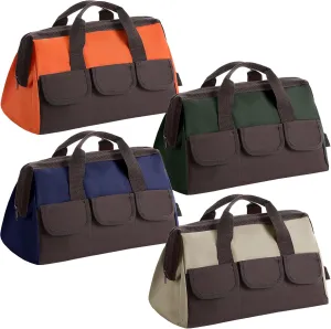 4 Pc Tool Bags - Mens Tool Tote with Waterproof Hard Bottom, Heavy Duty, Portable Wide Mouth Totes for Multifunctional Tools, Electrician, Carpenter, Mechanic - Home Use (12 Inch)