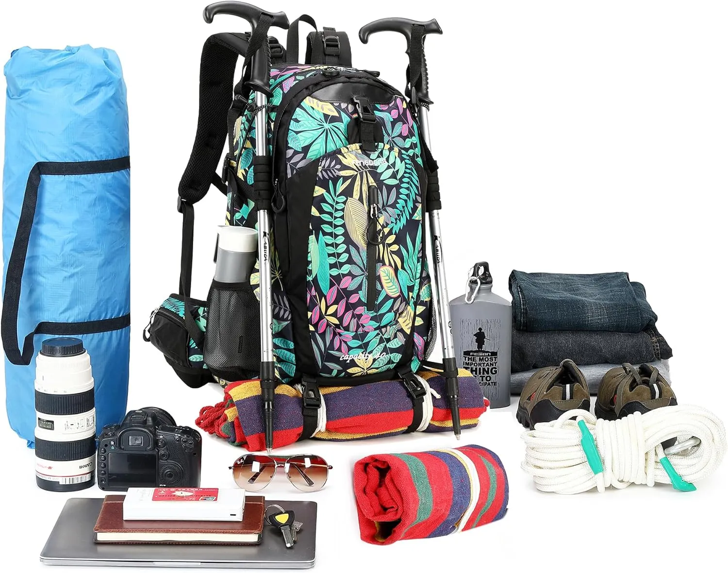 40L Waterproof Lightweight Hiking,Camping,Travel Backpack for Men Women
