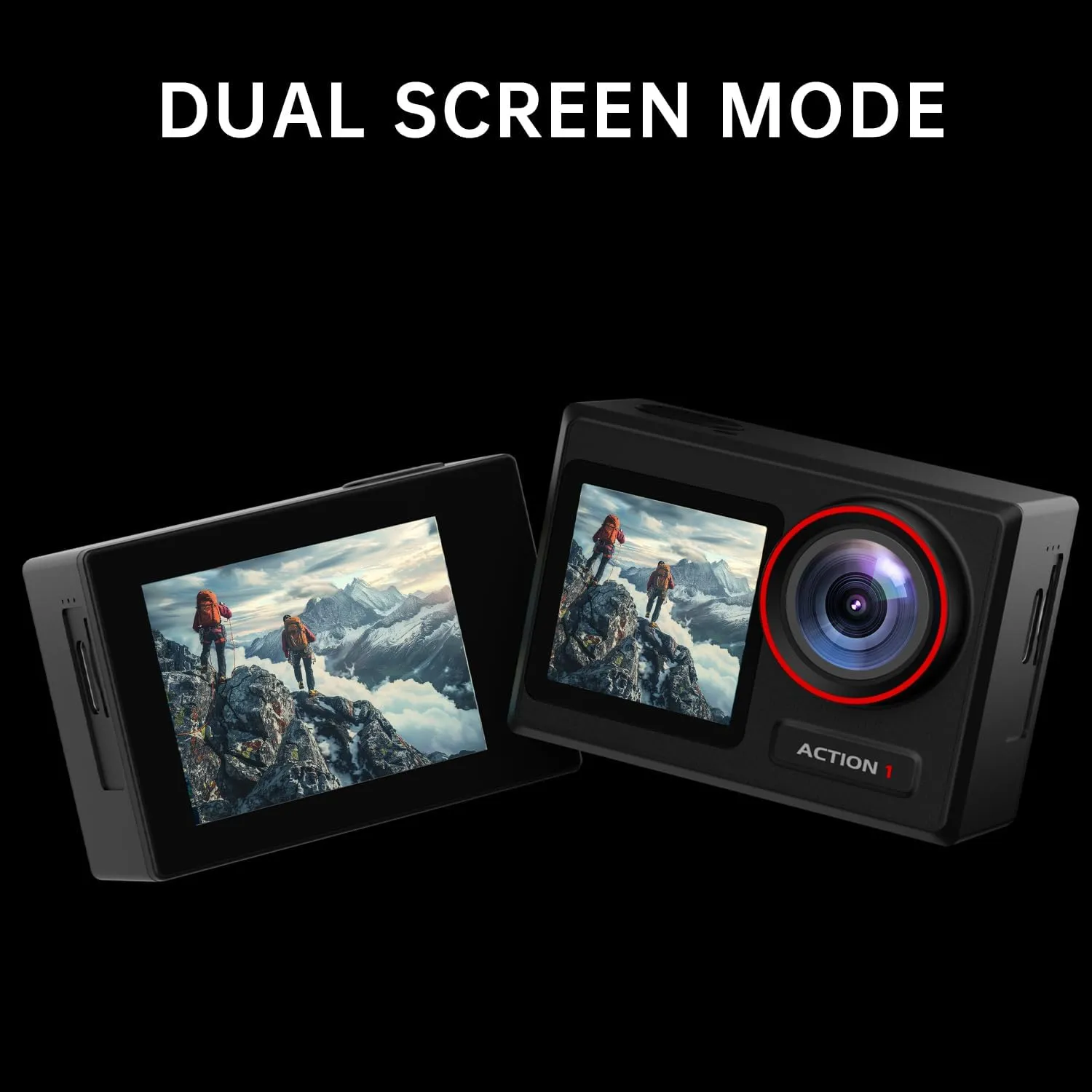 4K60FPS 30MP Action Camera with Front LCD and Touch Rear Screens, Underwater Camera with 64GB Memory Card, 132FT Waterproof Camera, EIS, 5X Zoom, WiFi Remote Control（Black）
