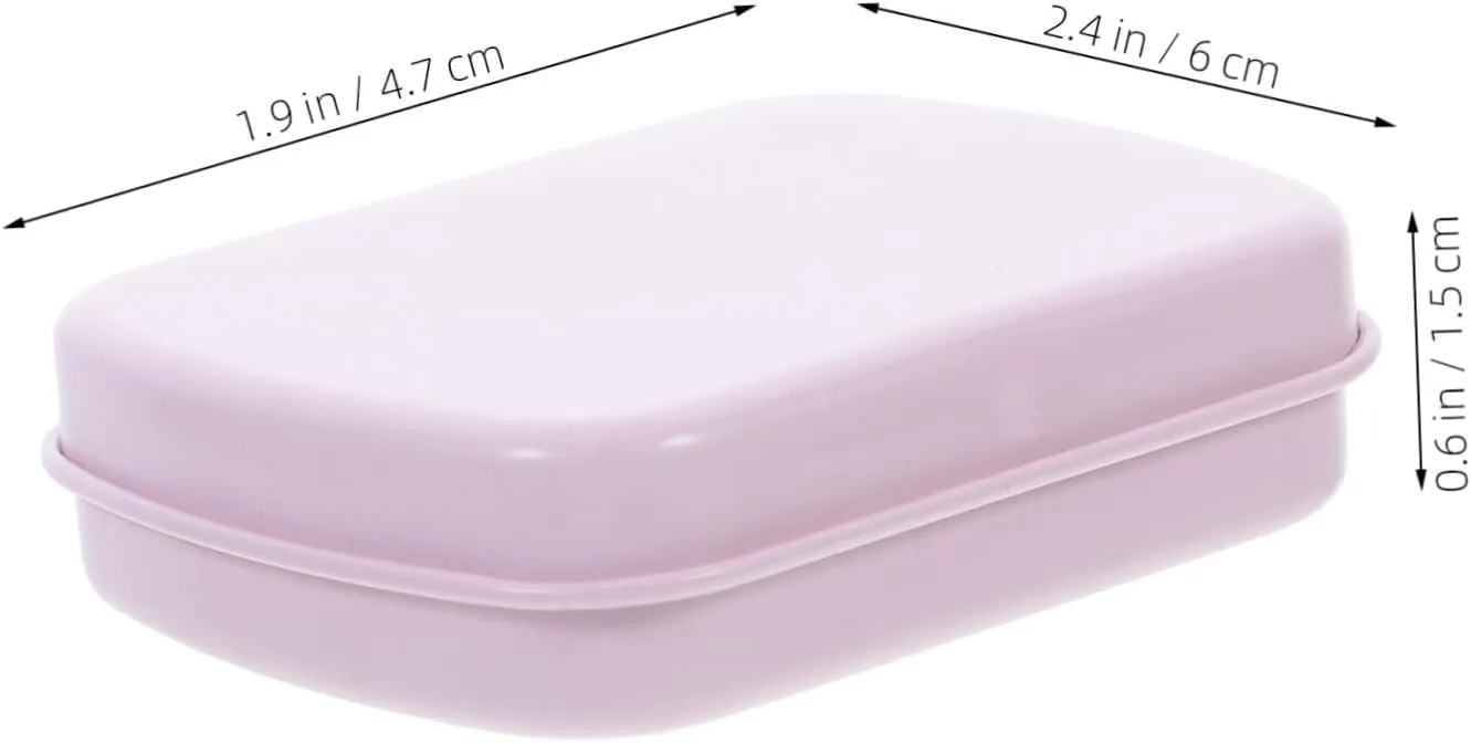 4pcs Mini Rectangle Hinged Tin Box with Lid Portable Metal Storage for Jewelry Candy and Small Items Compact Organizer for Handbags and Pockets Pink Design
