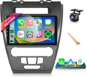 8 CORE 6G 128G Car Radio for Ford Fusion Mondeo Mustang 2009-2012 with Wireless CarPlay Android Auto, 10.1" 1280 * 720P IPS Touch Screen Stereo Android 13 GPS WiFi Bluetooth DSP SWC Backup Camera