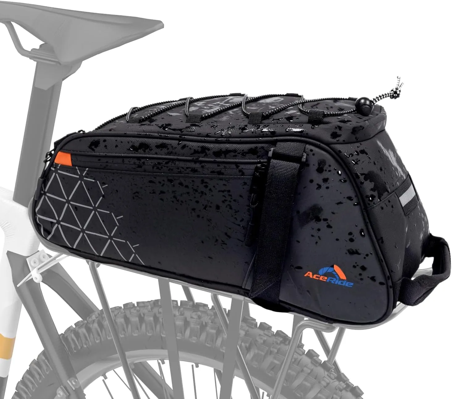 8L Waterproof Bike Rack Bag | PVC Oxford Panniers with Reflective Strips | Convertible Commuter Bag for Road/Mountain Bikes, Grocery & Travel