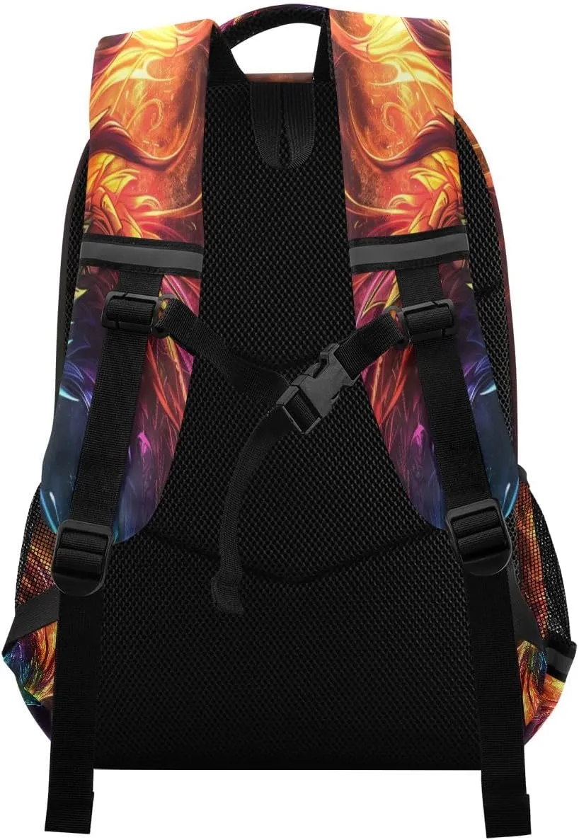 A Rainbow Dragon Backpack Schoolbag for Boys Girls Elementary School Bookbag Travel Bag Casual Daypack Rucksack for Students