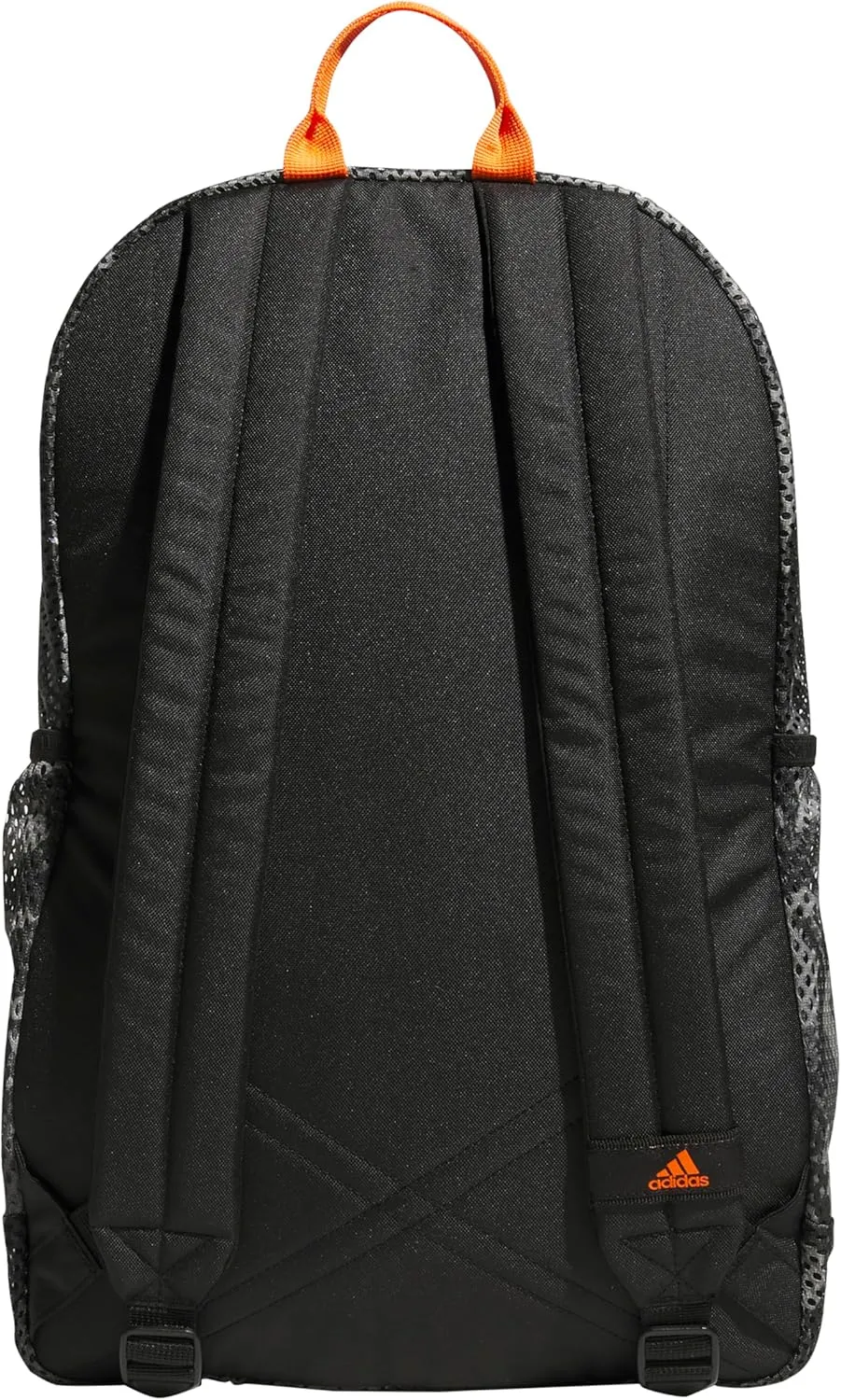 adidas Hermosa Mesh Backpack, See-Through Transparent Clear Festival Bag, Camouflage Carbon/Impact Orange/Black/2.0, One Size