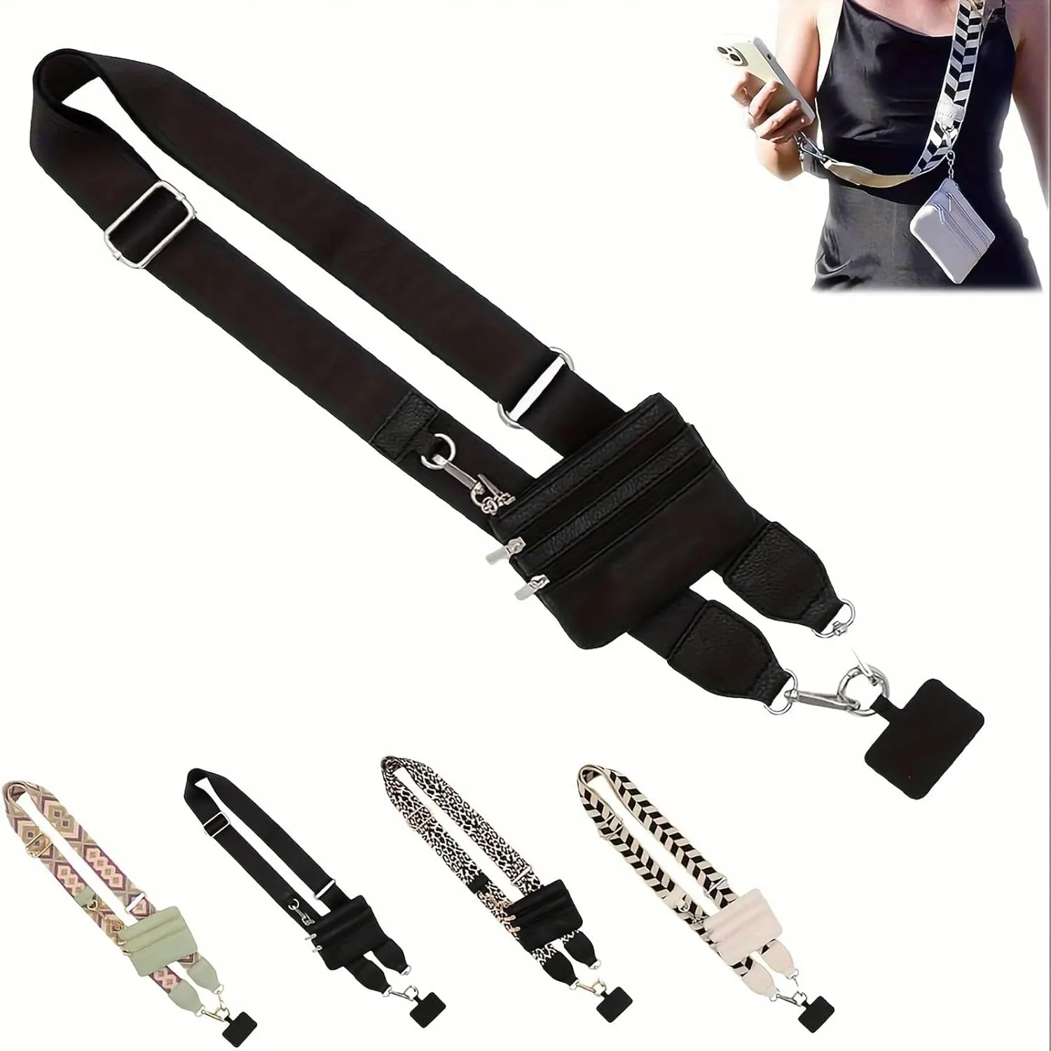 Adjustable Phone Lanyard Strap, Detachable Crossbody Shoulder Strap with Wallet Keychain, Universal Replacement Bag Strap for Phone Case Purse(Style 11)