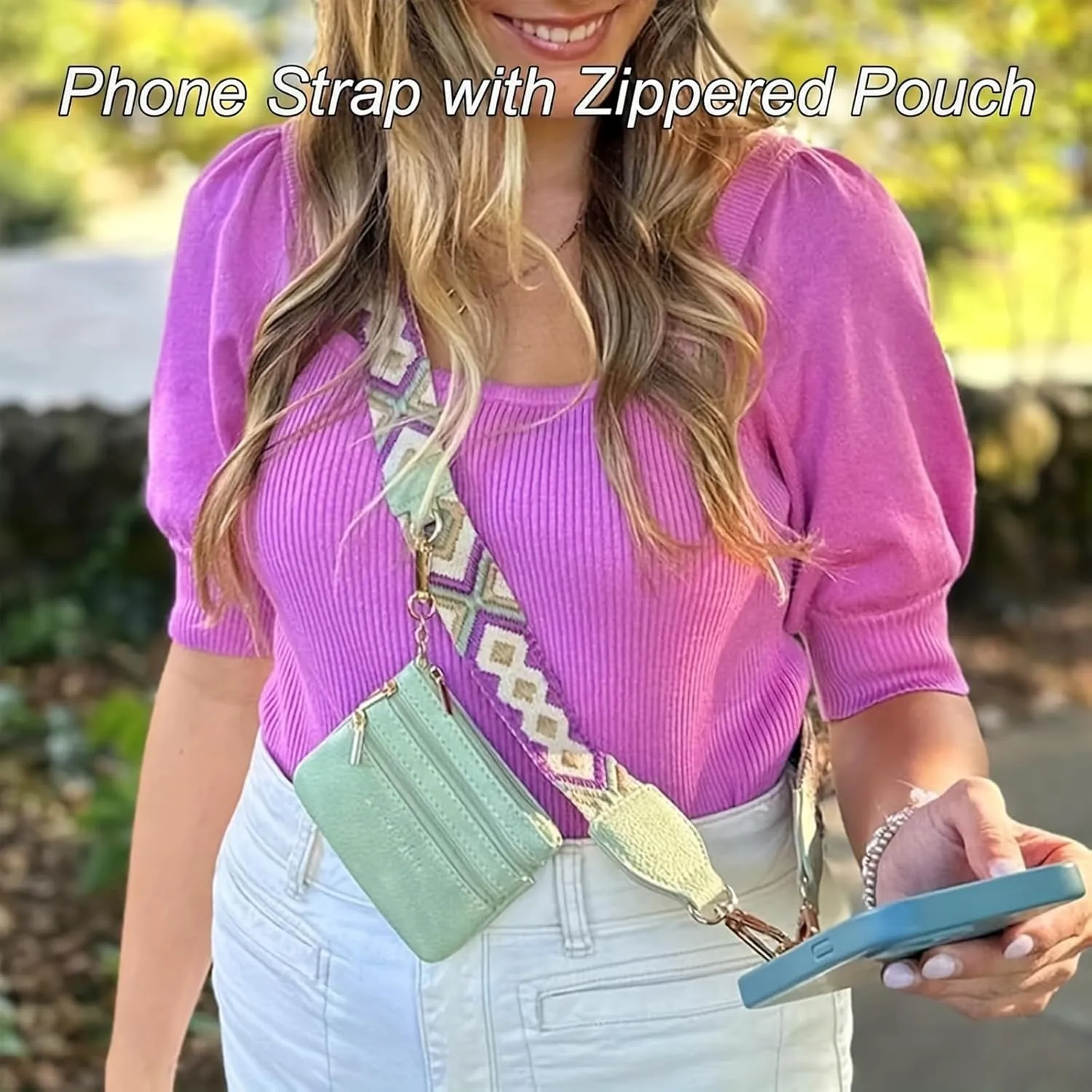 Adjustable Phone Lanyard Strap, Detachable Crossbody Shoulder Strap with Wallet Keychain, Universal Replacement Bag Strap for Phone Case Purse(Style 11)