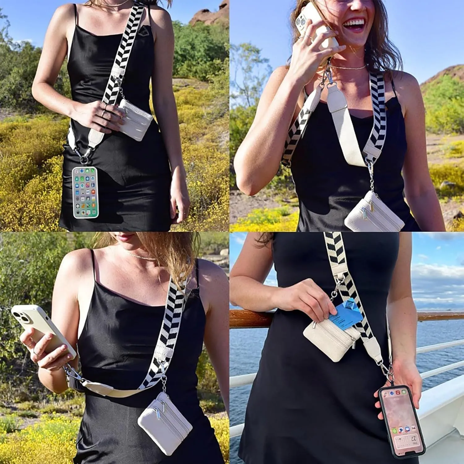 Adjustable Phone Lanyard Strap, Detachable Crossbody Shoulder Strap with Wallet Keychain, Universal Replacement Bag Strap for Phone Case Purse(Style 11)