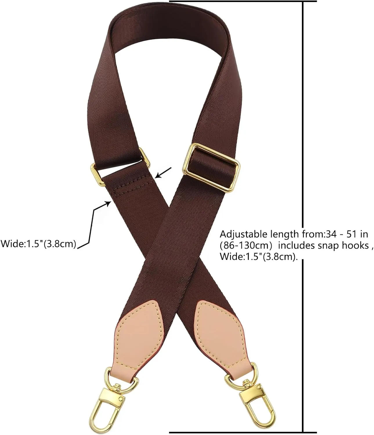 Adjustable Soft Crossbody Strap for Pochette Accessories Replacement Strap, Wide Canvas Strap for Designer Purse
