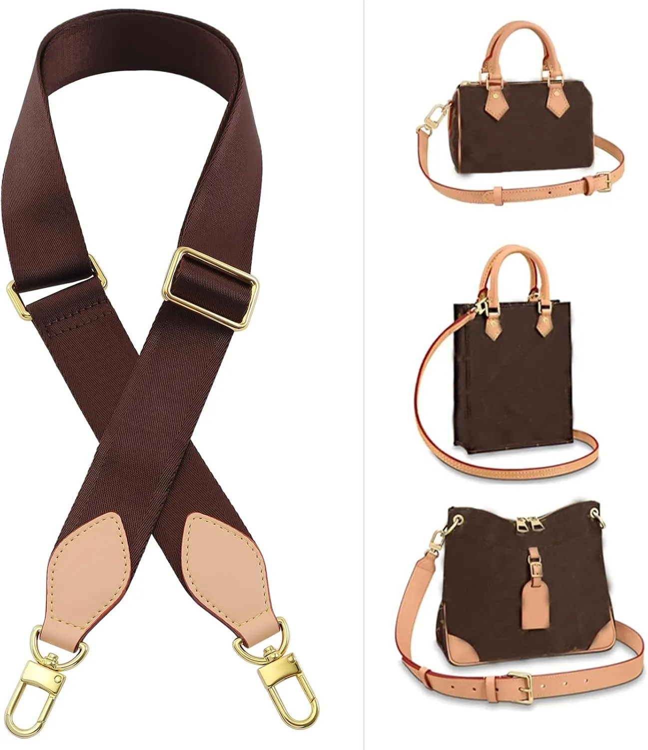 Adjustable Soft Crossbody Strap for Pochette Accessories Replacement Strap, Wide Canvas Strap for Designer Purse