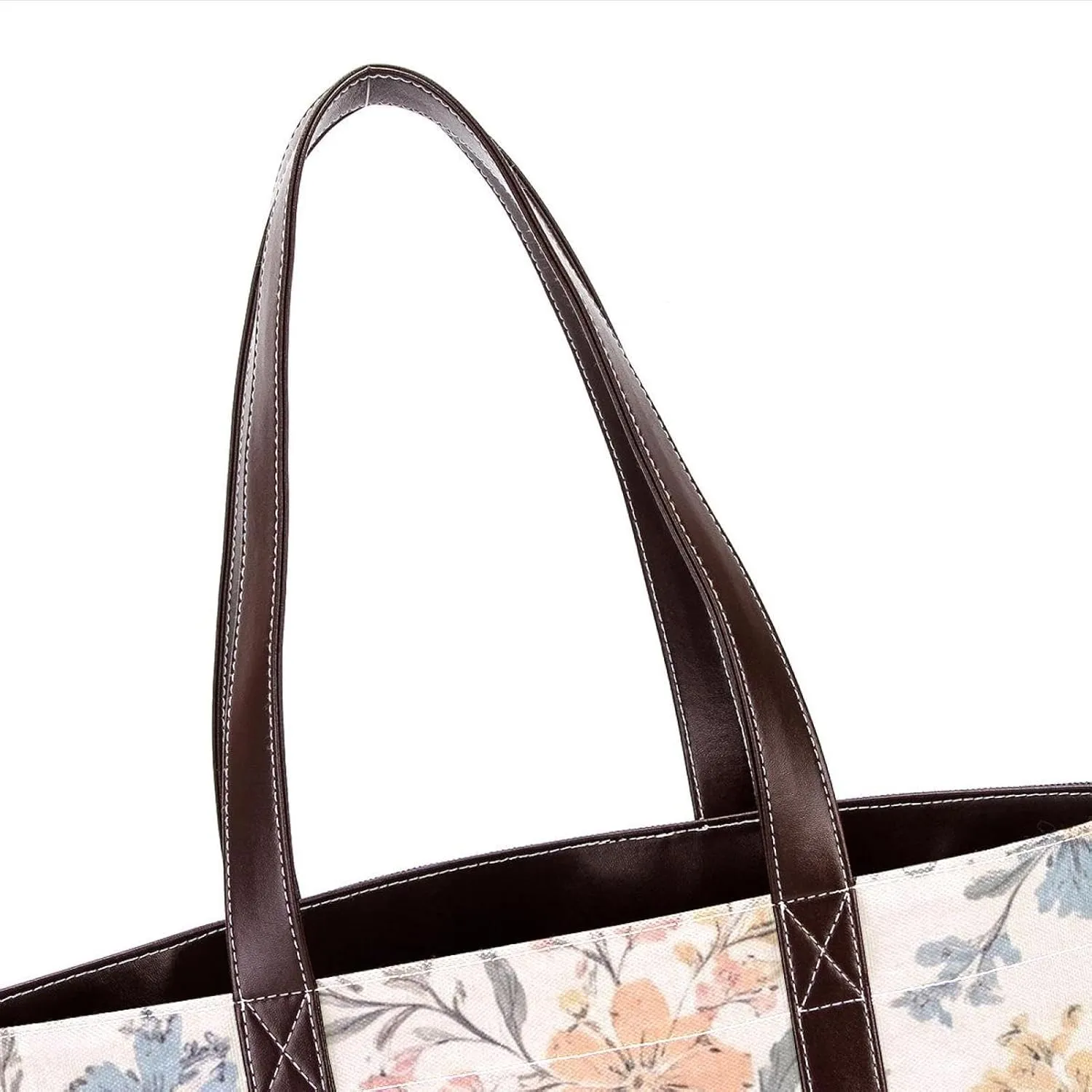 Aesthetic Art Flower Tote Bags Durable Leather Canvas Purses and Handbags for Women