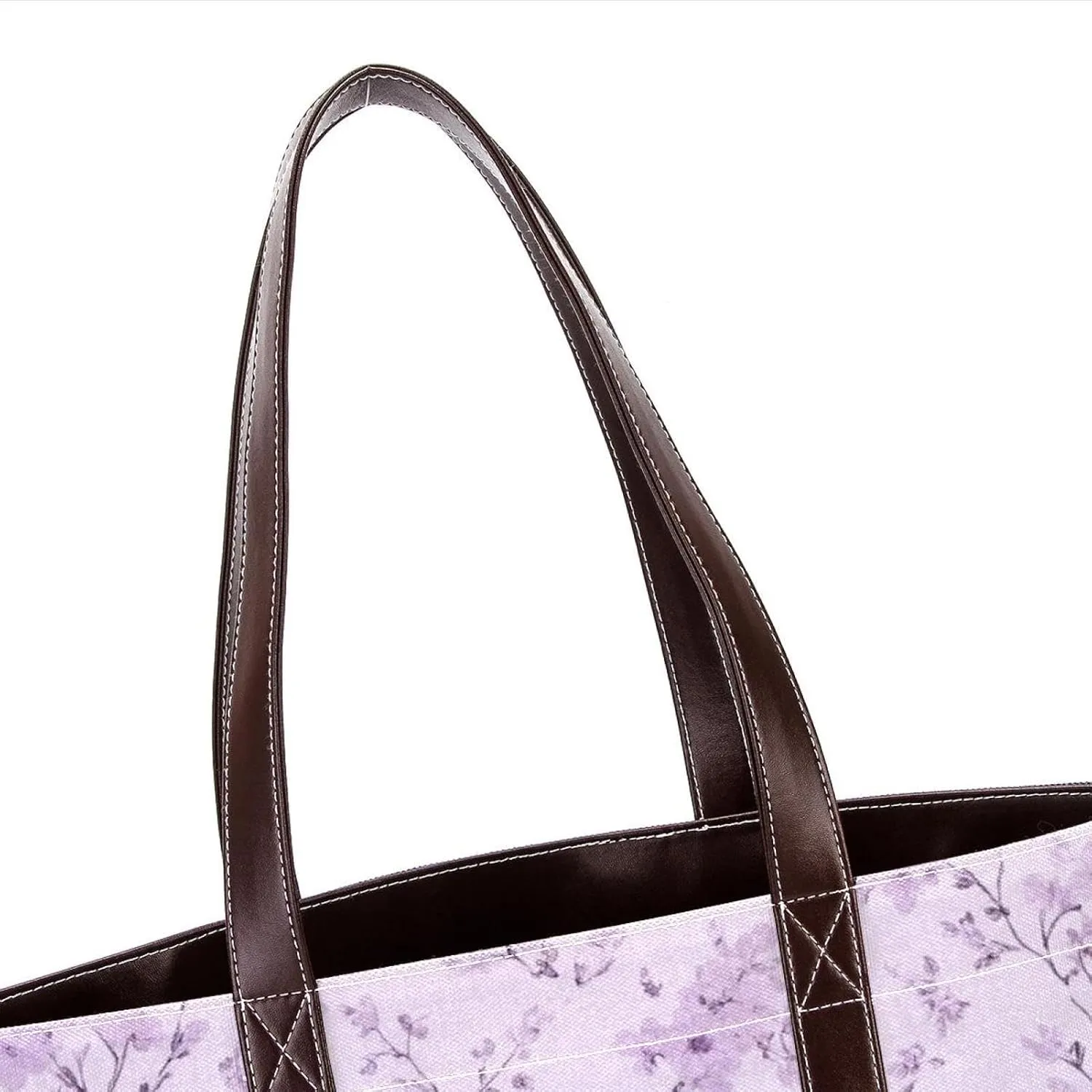 Aesthetic Art Flower Tote Bags Durable Leather Canvas Purses and Handbags for Women