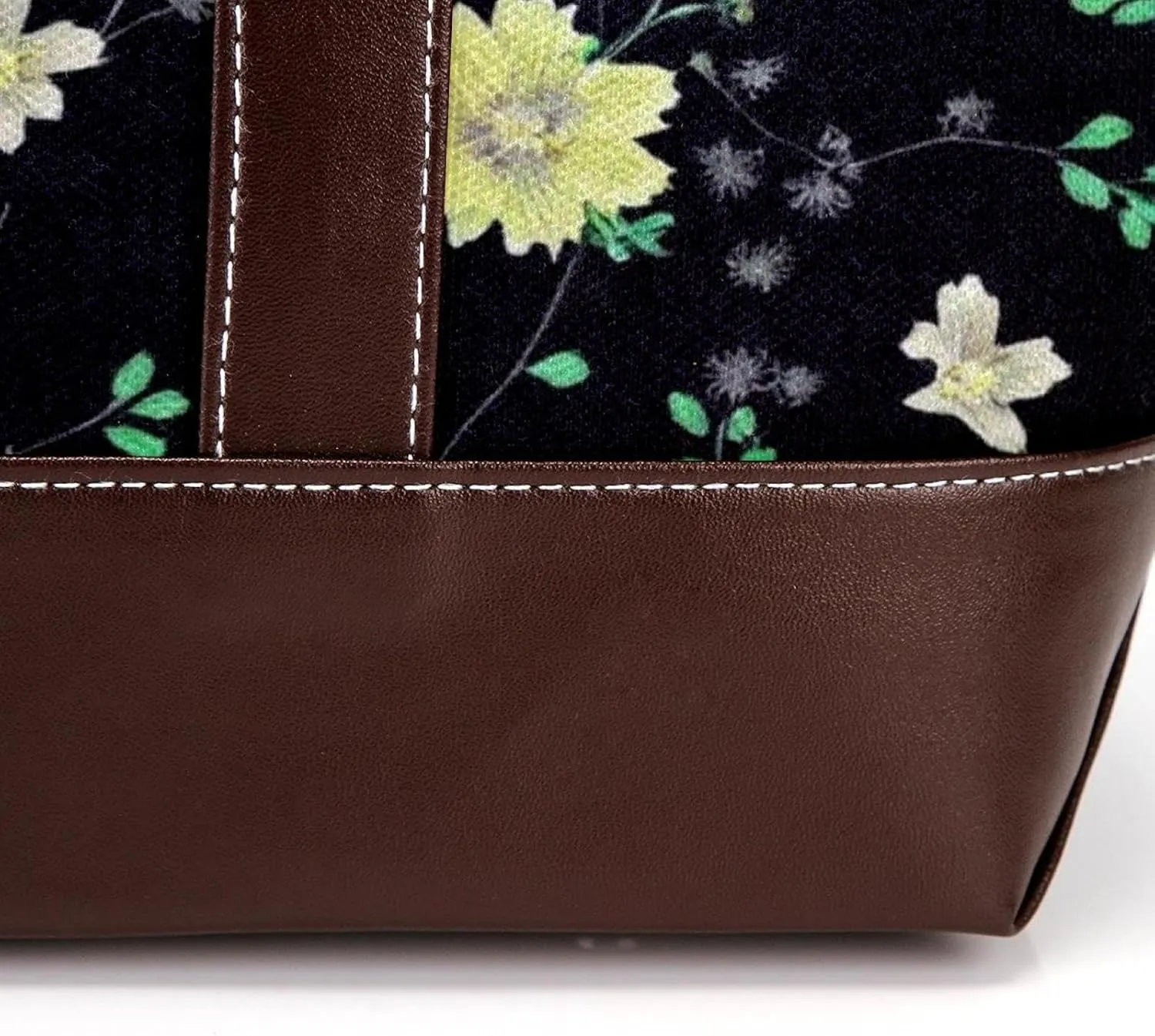 Aesthetic Art Flower Tote Bags Durable Leather Canvas Purses and Handbags for Women