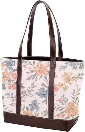 Aesthetic Art Flower Tote Bags Durable Leather Canvas Purses and Handbags for Women