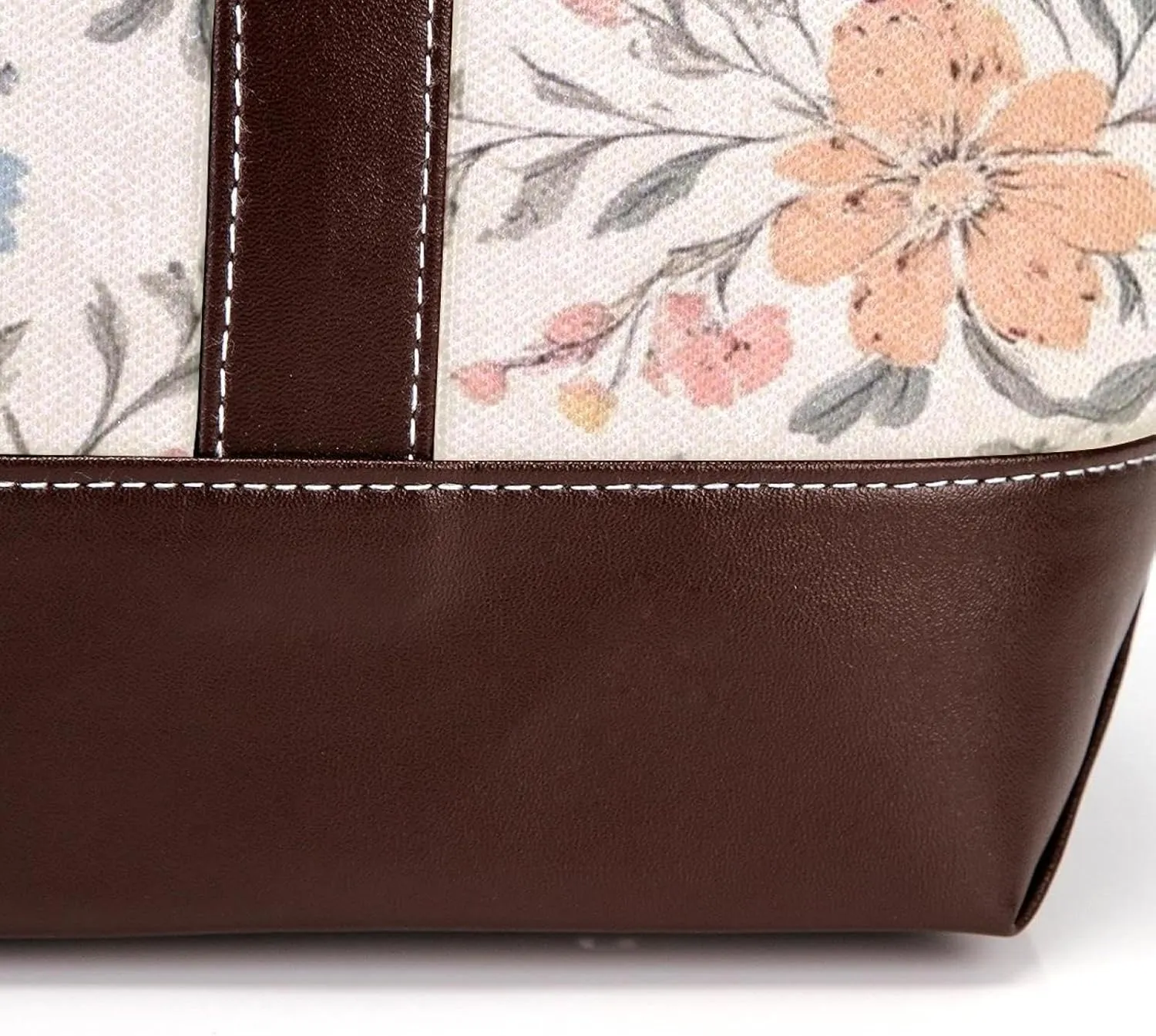 Aesthetic Art Flower Tote Bags Durable Leather Canvas Purses and Handbags for Women