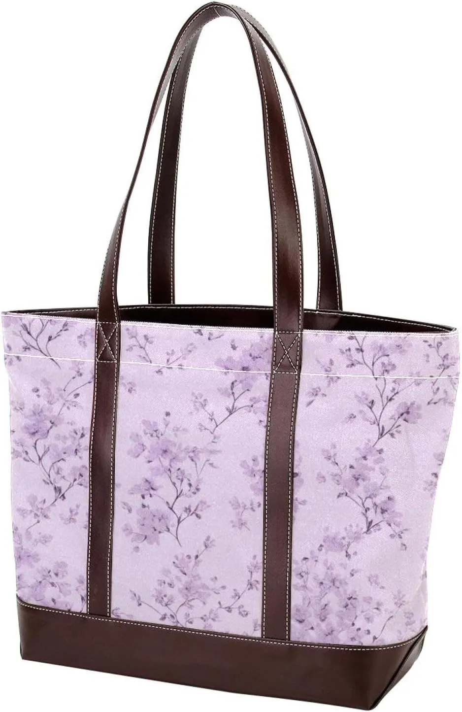 Aesthetic Art Flower Tote Bags Durable Leather Canvas Purses and Handbags for Women