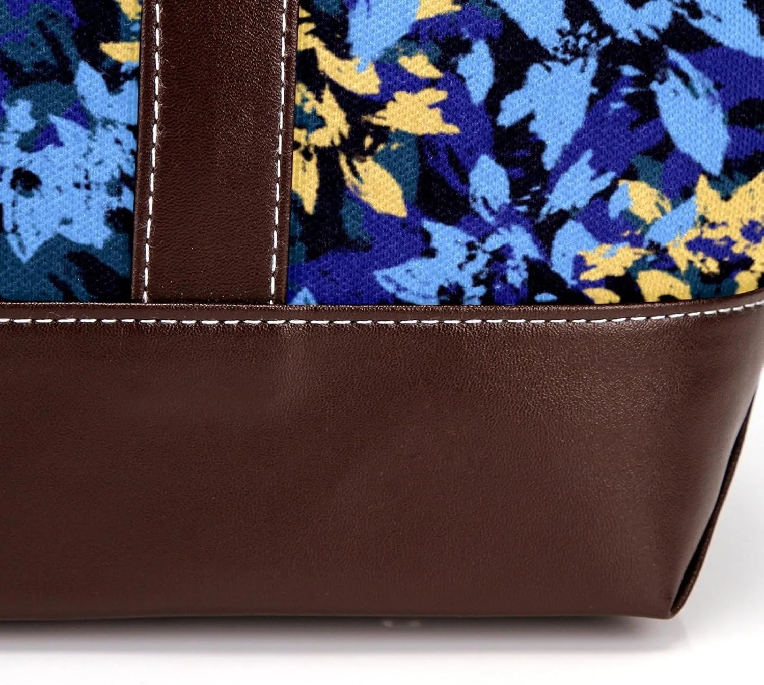 Aesthetic Flowers Leaves Fashion Leather Purse Bag for Women Top Handle Ladies Shoulder Bags with Pockets Zipper