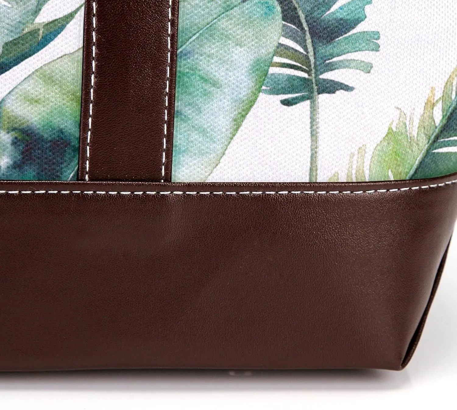Aesthetic Flowers Leaves Fashion Leather Purse Bag for Women Top Handle Ladies Shoulder Bags with Pockets Zipper