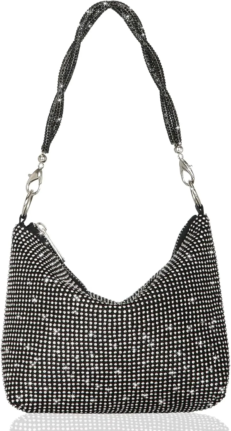 Afashor Fashion Womens Evening Bag Glitter Rhinestone Purse Shiny Clutch Handbag for Party Wedding