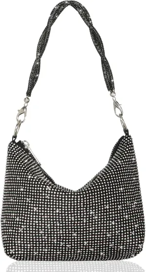 Afashor Fashion Womens Evening Bag Glitter Rhinestone Purse Shiny Clutch Handbag for Party Wedding