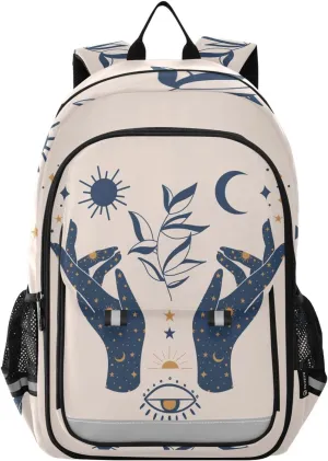 ALAZA Moon Sun Stars Witchy Laptop Backpack Purse for Women Men Travel Bag Casual Daypack with Compartment & Multiple Pockets