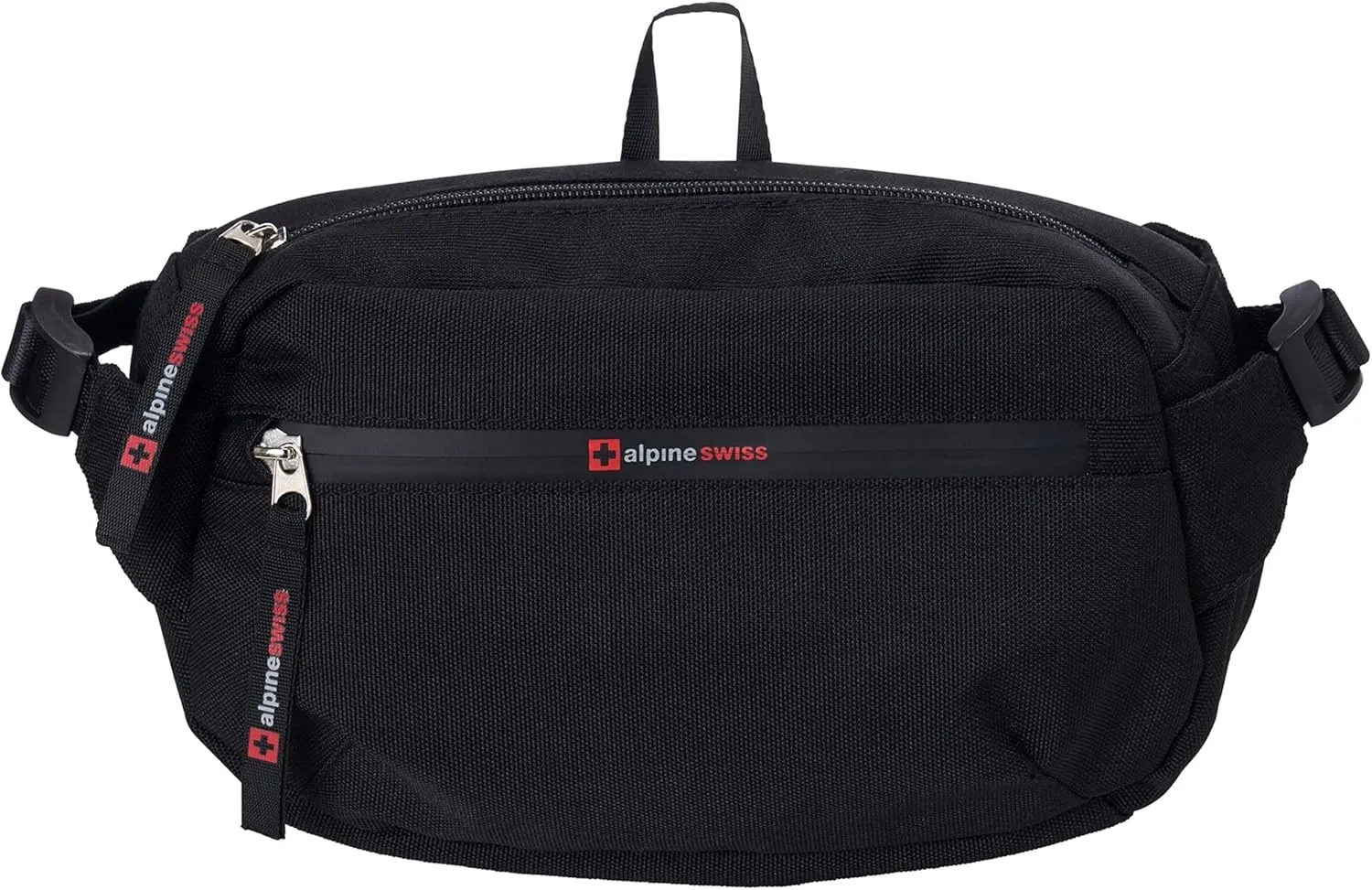 Alpine Swiss Fanny Pack Adjustable Waist Bag Sling Crossbody Chest Pack Bum Bag Black