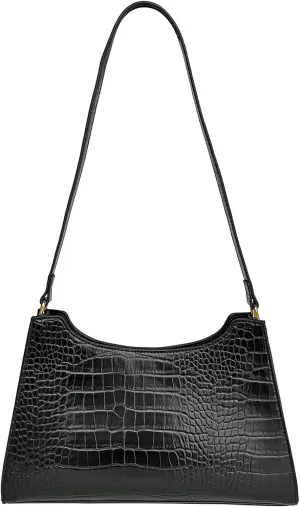 AMHDV Retro Shoulder Bag Top Handle Handbag with Crocodile Pattern Classic Tote Purse for Women