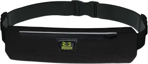 Amphipod AirFlow MicroStretch Plus Belt, Ultra-Light Minimalist Runners Waist Pack Bag for Running & Walking, Men & Women - Black/Silver - XL