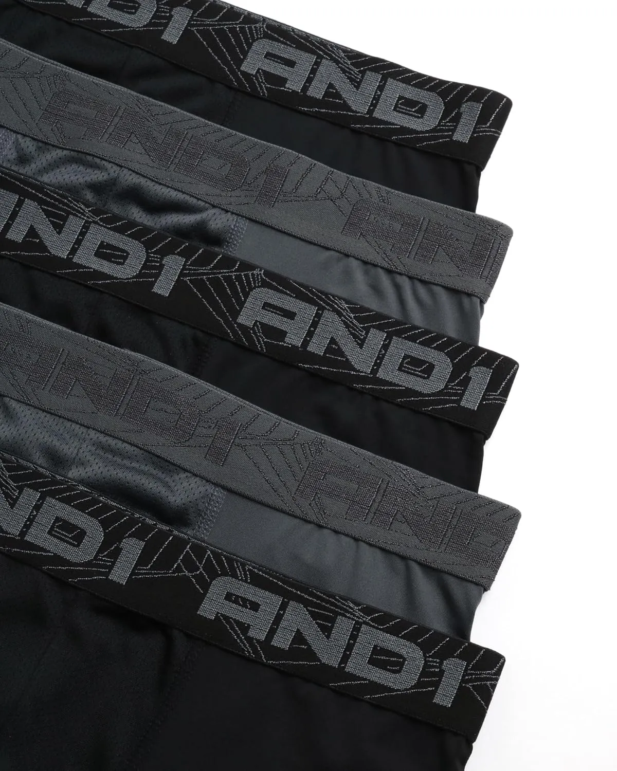 AND1 Mens Boxer Briefs - 5 Pack Performance Stretch Mens Underwear Long Leg Boxers for Men with Contour Pouch (Sizes: S-3XL)