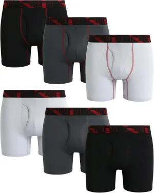 AND1 Mens Boxer Briefs -6 Pack Stretch Compression Underwear with Mesh Contour Pouch -Supportive Fit for Everyday Wear(S-3XL)