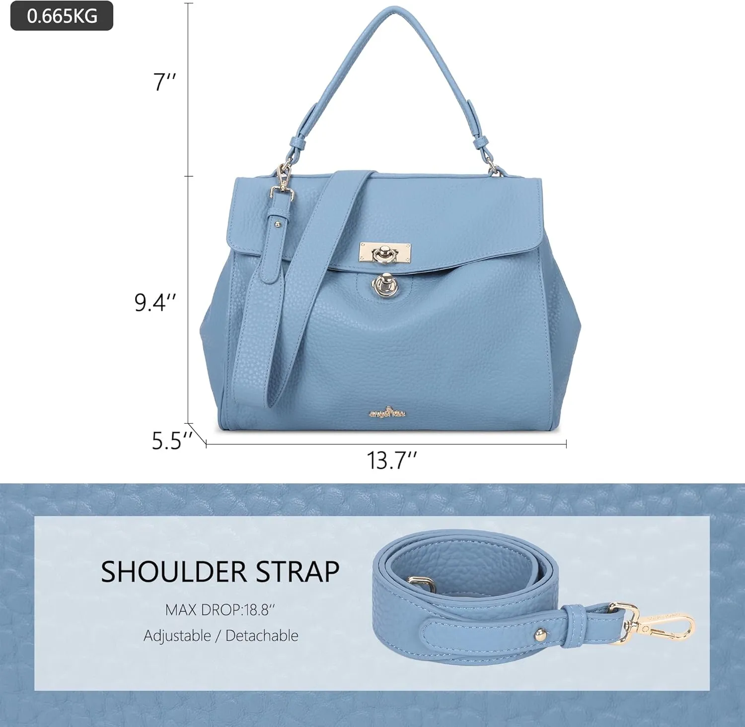 Angel Kiss Satchel Purses and Handbags for Women Soft Vegan Leather Tote Shoulder Bag Top Handle with Crossbody Strap