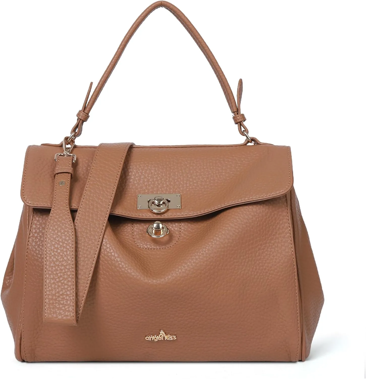 Angel Kiss Satchel Purses and Handbags for Women Soft Vegan Leather Tote Shoulder Bag Top Handle with Crossbody Strap