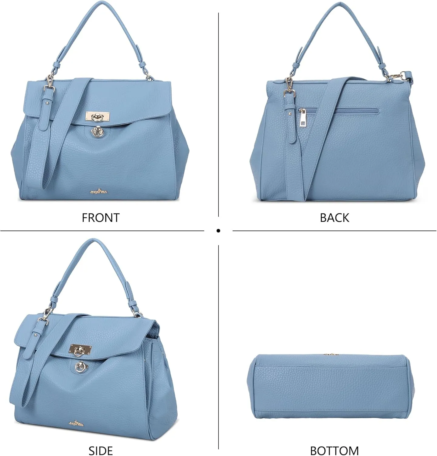 Angel Kiss Satchel Purses and Handbags for Women Soft Vegan Leather Tote Shoulder Bag Top Handle with Crossbody Strap