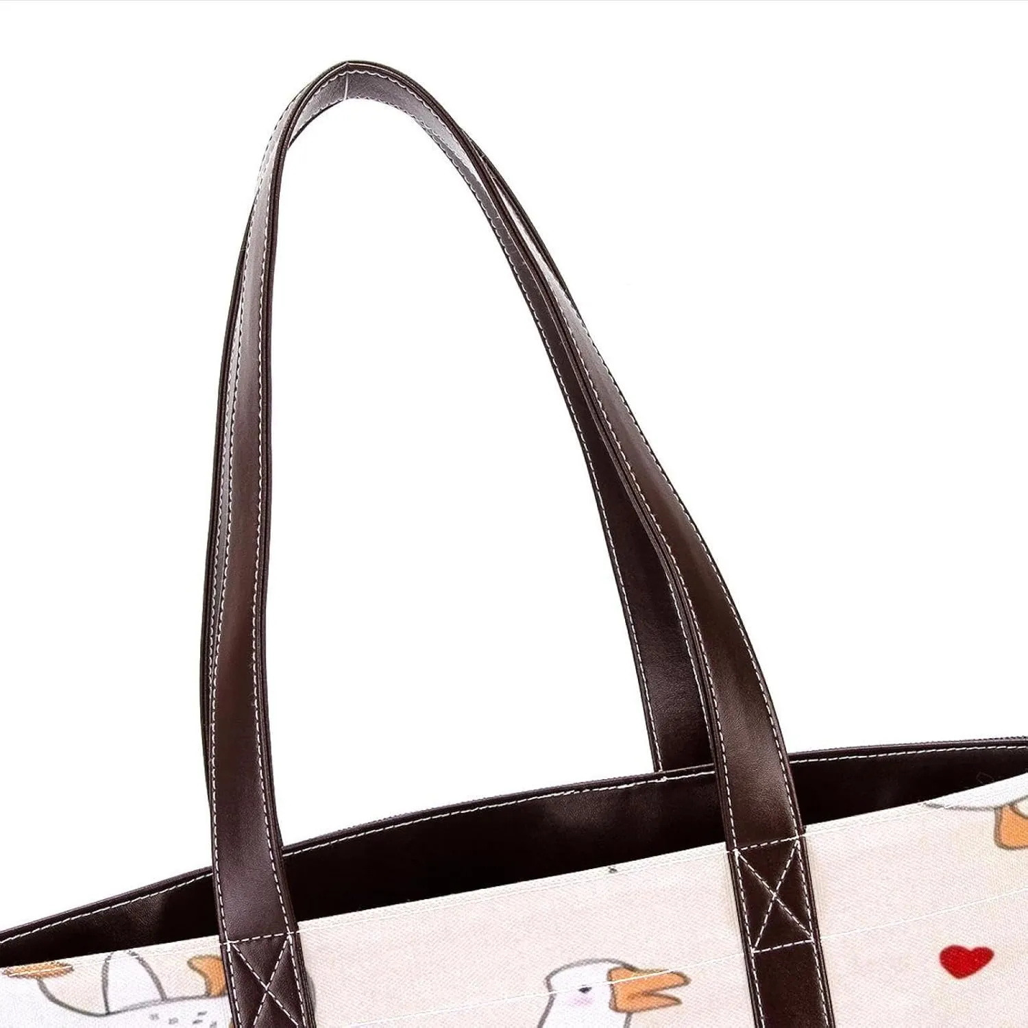 Animal Goose Tote Bags Durable Leather Canvas Purses and Handbags for Women