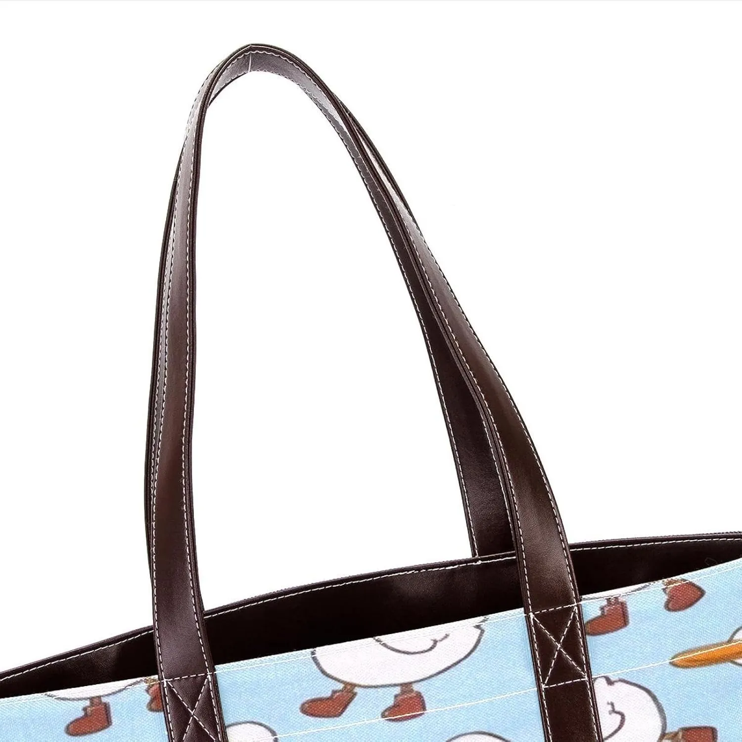 Animal Goose Tote Bags Durable Leather Canvas Purses and Handbags for Women