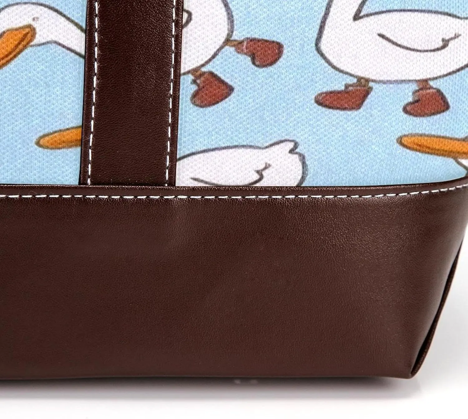 Animal Goose Tote Bags Durable Leather Canvas Purses and Handbags for Women