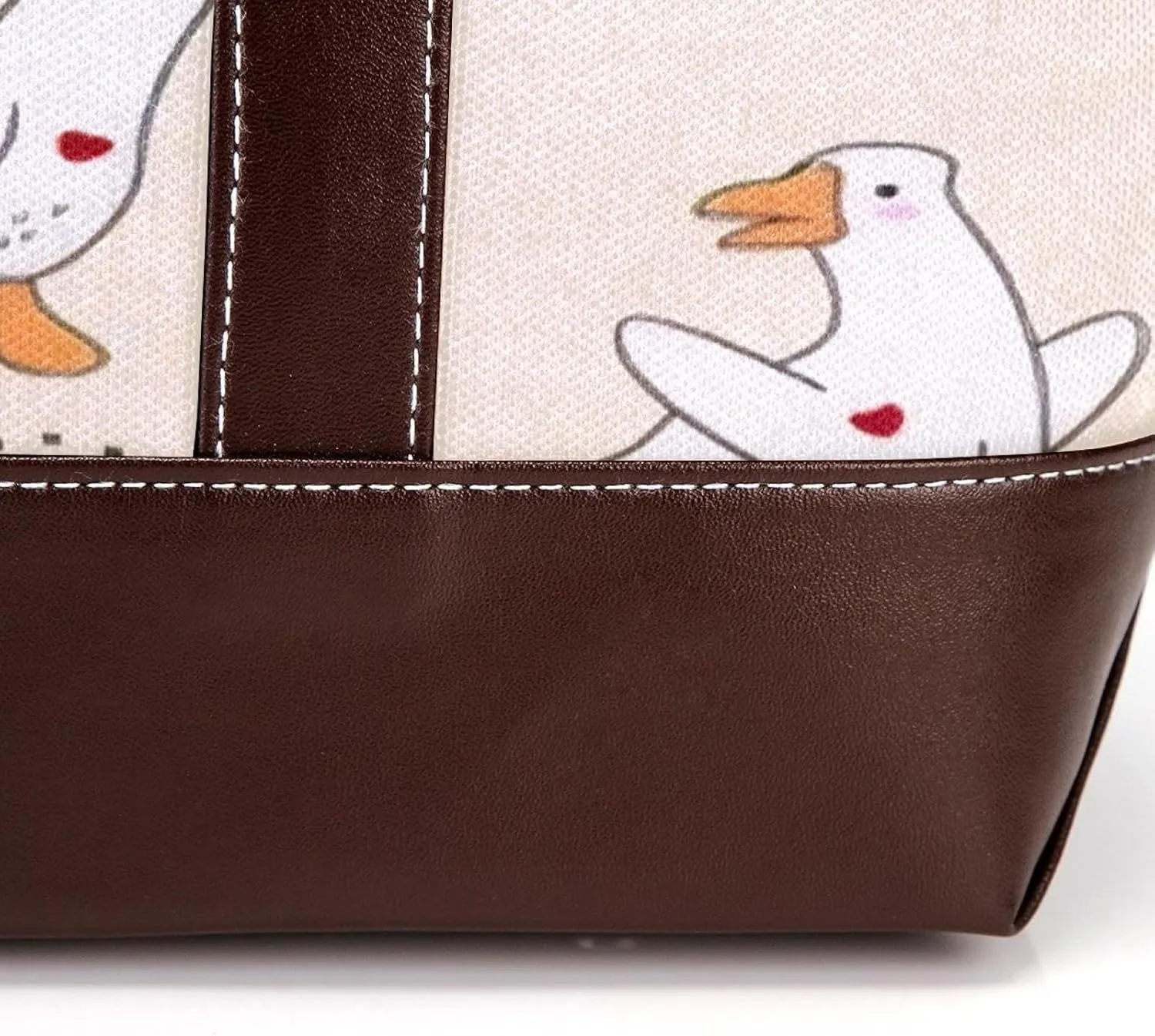 Animal Goose Tote Bags Durable Leather Canvas Purses and Handbags for Women
