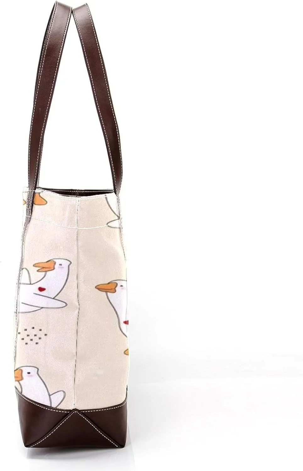 Animal Goose Tote Bags Durable Leather Canvas Purses and Handbags for Women